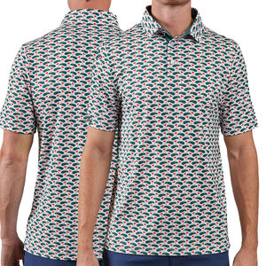 เสื้อโปโลผู้ชายผ้าสแปนเด็กซ์92% 8% โพลีเอสเตอร์พิมพ์ลายขนาดใหญ่เสื้อโปโลโลโก้ออกแบบได้ตามต้องการ - Product Image 1