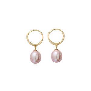 Pendientes de perlas naturales moradas WENCHI 1581: accesorio elegante y lujoso - Product Image 1