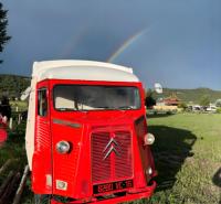 Remolque de Comida Móvil Eléctrico Citroën Vintage, Freidora Comercial de Churros y Dulces, Tamaño y Color Personalizables, Resistente a la Oxidación