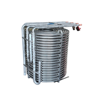 Serpentín de enfriamiento de acero inoxidable soldado con precisión de larga duración para jugo/cerveza/leche, tipo intercambiador de calor