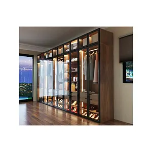 CBMmart-armario de vidrio y aluminio de diseño moderno, armario de dormitorio, almacenamiento de ropa, superventas
