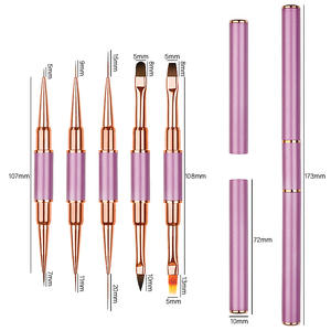 Juego de pinceles para manicura, juego de pinceles para decoración de uñas, 5 uds., juego de pinceles para uñas de oro rosa, juego de pinceles para pintura de uñas, doble extremo - Product Image 4