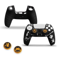 Housse de protection en silicone pour manette PS5 avec 2 protections de joysticks antidérapantes en silicone
