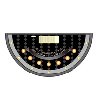 YH 7 Personnes Deluxe Casino En Bois H Jambe Électronique Backjack Poker Table Avec Porte-Gobelet
