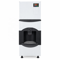 Machine à glaçons commerciale avec distributeur d'eau, 250 kg/24h, 156 grilles à glaçons, refroidissement par air, 110V 60Hz, pour restaurant, hôtel, café
