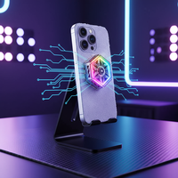 Support de téléphone magnétique réglable F17 avec lumière LED et ventilateur de refroidissement pour mobile