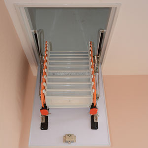 Meilleures ventes 2026 : Échelle de grenier pliante Henzs E-TM-01 en alliage d'aluminium, verrouillage manuel moderne, capacité de charge 300 kg, 10 pieds - Product Image 4