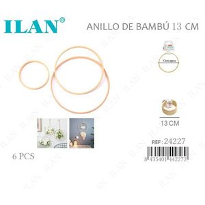 Anello in bambù Ilan 13 cm per decorazioni e artigianato, 6 pezzi - Product Image 1