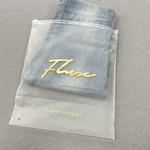 Translucent Frosted Plastic Bag With Zip Custom Clothes Packaging Bags Zip Lock Plastic Bag For Cloth