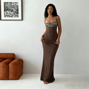 เดรสราตรีทรงบอลกาวน์ สายเดี่ยว คอวี ผ้าลูกไม้ลายดอกไม้ ช่วงเอวธรรมชาติ  ชายกระโปรงบาน  สำหรับงานปาร์ตี้ฤดูร้อน  แบบเซ็กซี่สำหรับผู้หญิง  รุ่นใหม่ - Product Image 2