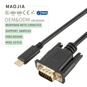 HD placcato oro tipo <span class=keywords><strong>C</strong></span> maschio a VGA 15 Pin maschio con Chip 1080P Full HD digitale a analogico adattatore convertitore Video cavo Audio - Product Image 1