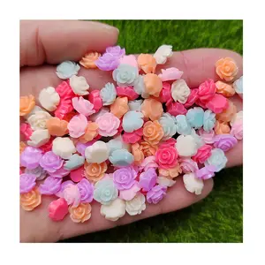 Rose Fleurs En Résine Décoration Artisanat Dos Plat Cabochon Pour Scrapbooking Kawaii Mignon D i y Accessoires