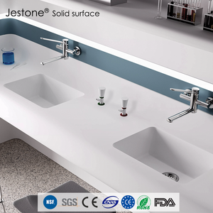 Lavabos pour enfants en surface solide acrylique <span class=keywords><strong>grand</strong></span> <span class=keywords><strong>format</strong></span>, design écologique, installation murale, capacité de 12 L pour les espaces publics - Product Image 1