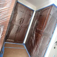 Film plastique pour peintre, 400' de long x 9' de large, rouleau de bâche plastique haute densité pour peintre avec boîte de couleur pour une couverture plastique facile à appliquer