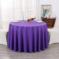 Nappe ronde blanche imperméable en polyester, tissu de nappe, couvre-table pour la cuisine