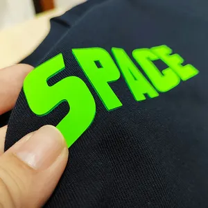 Caadhy New Fashion Silicone Heat Transfer Custom Logo 3D Heat Transfer Printing For Clothes Green Thick Heat Transfer Vinyl