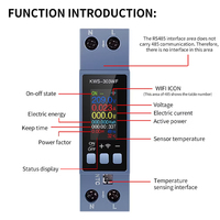 Compteur d'énergie intelligent WiFi sur rail DIN, application Tuya Smart Life, contrôle à distance, protection contre les surtensions 40A, moniteur de consommation d'énergie