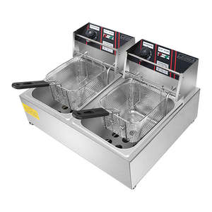 Großhandel Küchen ausstattung Kfc Maschine Fritte use Hühner maschine (2-Tanks 2-Körbe) Chips Friteuse Fast Food Snack-Ausrüstung - Product Image 4