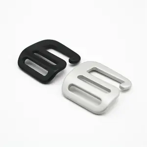 25mm Black/Silver Aluminium G Hook Buckle For Outdoor Backpack Bag Parts Luggage Strap Webbing