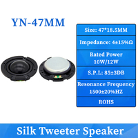 Haut-parleur Bluetooth à film de soie magnétique ROHS 47x18,5mm 4 Ohms 10W avec panneau circulaire, composants acoustiques pour haut-parleur audio