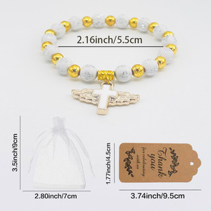 PAFU Recuerdos para Primera Comunión, Regalos de Bautizo con Cruz, Rosarios con Cruz, Bolsas de Organza, Etiquetas de Agradecimiento para Eventos Cristianos - Product Image 2