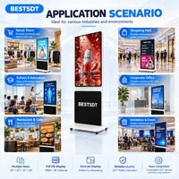 Afficheur numérique rotatif de 43, 55 et 65 pouces, écran tactile Full HD, kiosque publicitaire, animation, intelligence artificielle, double système d'exploitation pour les centres commerciaux