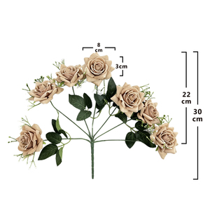 Roses <span class=keywords><strong>artificielles</strong></span> en velours de haute qualité à 7 têtes, petites roses en forme de corne, vente en gros <span class=keywords><strong>pour</strong></span> la décoration de la maison - Product Image 2