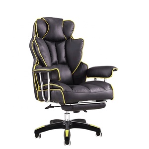 Chaise de bureau de direction moderne de haute qualité en Somalie <span class=keywords><strong>2021</strong></span>, avec coussin en mousse haute densité, chaise de massage avec repose-pieds escamotable, jaune - Product Image 4