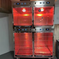 Jaula Veterinaria Modular de Acero Inoxidable 304 de Alta Resistencia, Jaula para Perros de 2 Niveles, Jaula de Examen Veterinario para Clínica Veterinaria