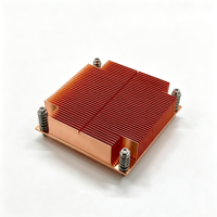 Refroidisseur de processeur de serveur passif 95W pour Intel LGA1700-1U1C, dissipateur thermique tout en cuivre avec ailettes en cuivre de 0,35 mm d'épaisseur, sans ventilateur, radiateur