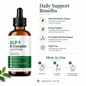 <span class=keywords><strong>Gotas</strong></span> Líquidas Sin Azúcar con GLP-1 y <span class=keywords><strong>Complejo</strong></span> <span class=keywords><strong>B</strong></span> para el Apoyo Diario del Metabolismo, Aptas para Veganos, Nutriente Bioactivo Líquido - Product Image 4