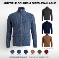 Cardigan zippé pour homme avec col en fausse fourrure amovible, double fermeture éclair, 100% polyester, hiver, OEM ODM personnalisé