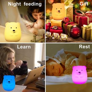 Diseño personalizado gratuito 48 modelos Bear Night Light LED Squishy Duck Lamp Cute Light Up Duck Silicone Bedside Touch Lamp Nightlight - Product Image 2