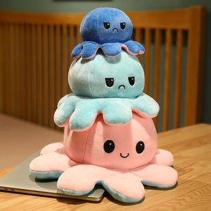 Peluche de Pulpo Reversible de Doble Cara, Súper Suave, Bordado, Personalizado, Lindo, Juguete de Peluche para Aliviar el Estrés, Venta Caliente - Product Image 5