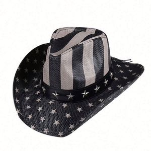 Sombrero Vaquero con Estampado de Bandera Americana, Estilo Vintage de Dallas, para Hombre, Estilo Occidental, para Viajes, Pesca, Fiestas, Desfiles, Rodeos, Patriótico, Unisex - Product Image 6