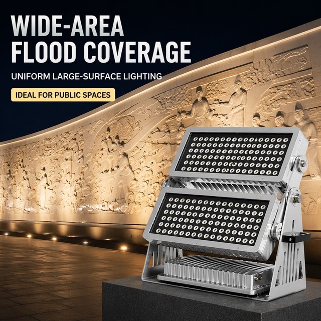 High Power 400W Single Color & 400-480W RGBW LED Flood Light IP66 Commercial Architectural Bridge Facade Wall Wash Project Light