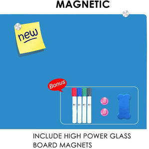 Support suspendu sans cadre 90*120 <span class=keywords><strong>cm</strong></span> grand panneau de verre noir tableau de verre magnétique effaçable à sec coloré pour la maison - Product Image 5