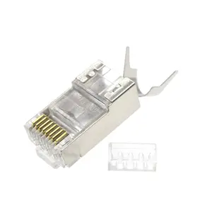 Ethernet Cable RG45 Clamp Wire RJ45 CAT7 FTP Plug Pass Through Connector