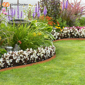 6 pièces de 8 pouces en acier corten 180 degrés recourbés Rectangle fleur lit haut plier résistant aux intempéries résistant à la rouille facile à installer jardin - Product Image 3