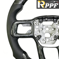 Volant en fibre de carbone forgée et cuir RPPF Factory Regular pour Mustang GT 2024-2026 en stock