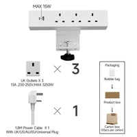 Prise de bureau à fixation sur bureau avec ports USB Type-A et Type-C de type UK 10A