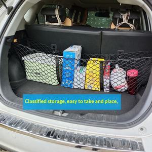 Filet de rangement pour bagages de <span class=keywords><strong>voiture</strong></span>, sac de <span class=keywords><strong>coffre</strong></span> à trois compartiments, filet suspendu multifonctionnel double couche pour pick-up - Product Image 3