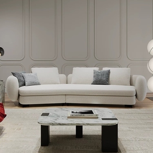 Canapé en tissu crème français <span class=keywords><strong>Saint</strong></span>-<span class=keywords><strong>Germain</strong></span>, directement de l'usine, grand canapé familial, coin arqué, vente en gros pour hôtels, personnalisable - Product Image 2