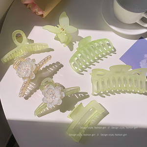 <span class=keywords><strong>Barrette</strong></span> à cheveux en forme de requin pour femmes, grande queue de cheval, pince à griffes coréenne, cheveux épais, couleur verte, fleur, <span class=keywords><strong>crabe</strong></span>, Barrettes, 2022 - Product Image 1
