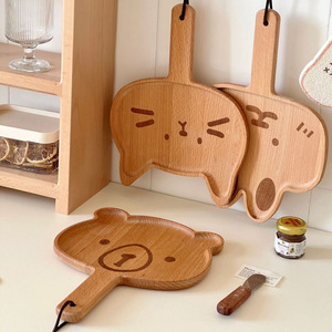 ถาดไม้บีชลายสัตว์น่ารัก จานพิซซ่า ถาดเสิร์ฟไม้ ของใช้บนโต๊ะอาหาร ของขวัญสำหรับกาแฟ ชา - Product Image 3