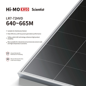 Panneaux solaires monocristallins bifaciaux à double verre de type N Longi Hi-Mo X10 Scientist LR7-72HVD pour usage domestique et commercial 640W 650W 660W 665W - Product Image 1