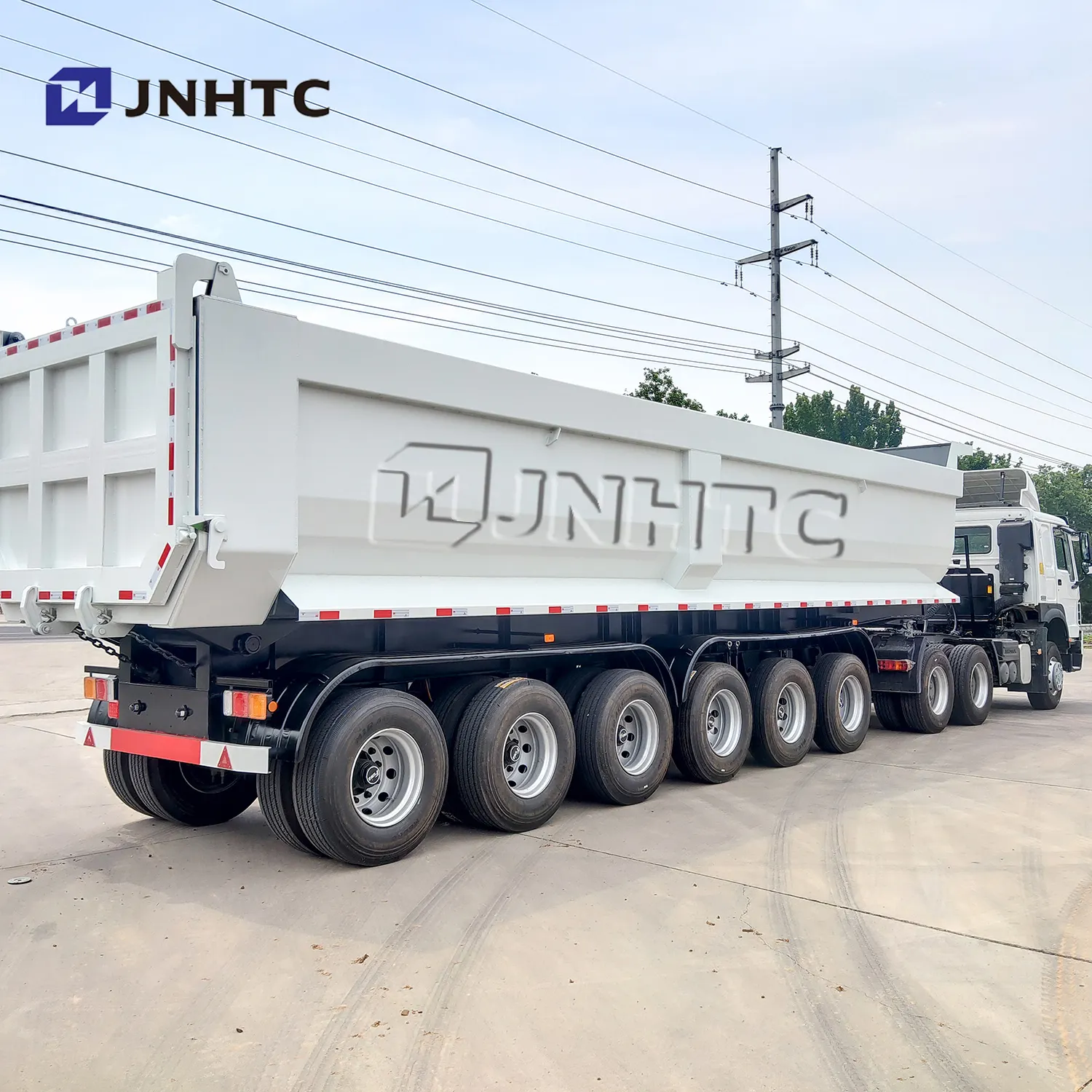 Çin 40 Ton 50 tonluk kamyon 3 akslar yan damperli/arka damperli yarı römorklar traktör hidrolik çöp römorku