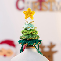 Chapeau de Noël tricoté pour animaux de compagnie, avec motif étoile d'arbre de Noël, pour la maison, les fêtes, les déguisements et l'usage quotidien