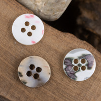 Boutons en coquille de taro finis, blancs, rouges, verts, en coquille naturelle de mer profonde, pour chemises et cardigans