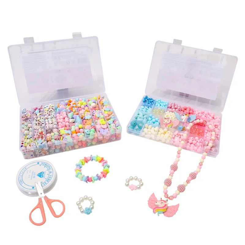 24 grid Space Girl Jewelry making toys Fun bead threading game bracelet diy bead game